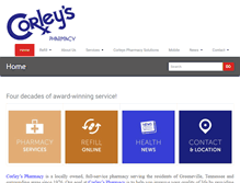 Tablet Screenshot of corleyspharmacy.com